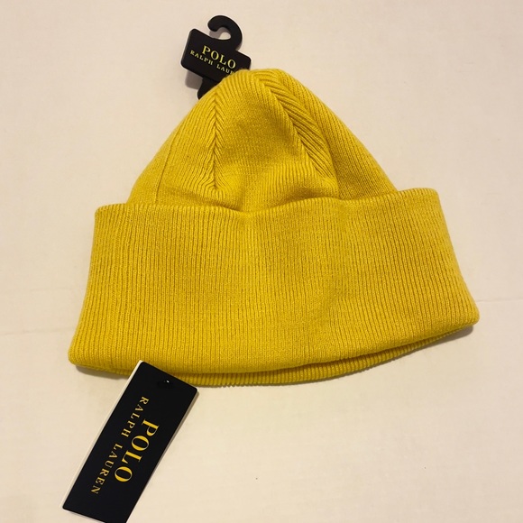 Polo by Ralph Lauren Sportsman Beanie Yellow. - Picture 2 of 4